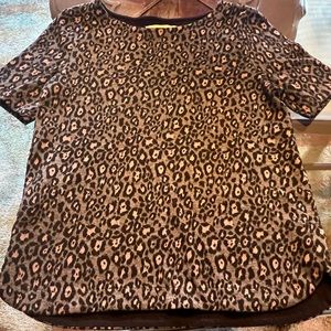 Loft petite medium leopard print top